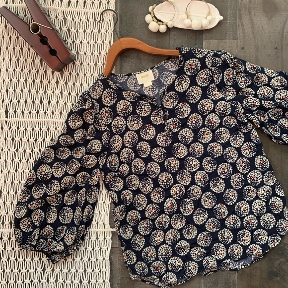 Anthropologie Tops - Anthro Maeve Confetti Ball Balloon Sleeve Blouse